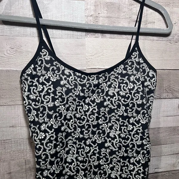 Boden Black & White Patterned Scoop Neck Tie Back One Piece Swimsuit - Image 5