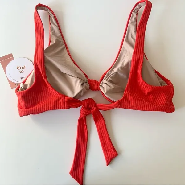 Pilyq PQ Swim Drew Knot Bikini Top Swimwear Size Large NEW Retail $80 TOP ONLY - Image 11