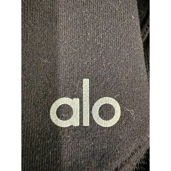 Alo Yoga Womens Black Moto Mesh Inset Capri Leggings High Rise Yoga Pants m - Image 4