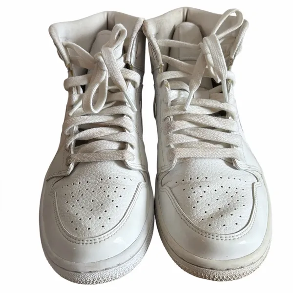 Nike White Mid-Top Leather Sneakers - Image 2