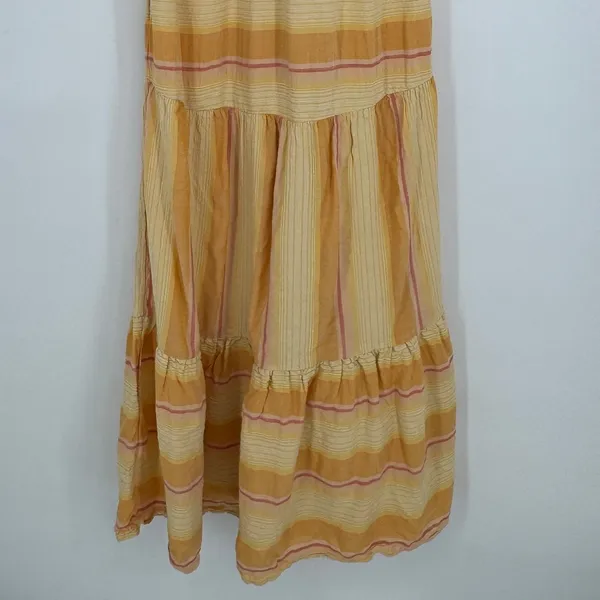 L*Space Clara Dress Small Yellow Striped Boho Tiered Maxi‎ Beach Coverup Summer - Image 8