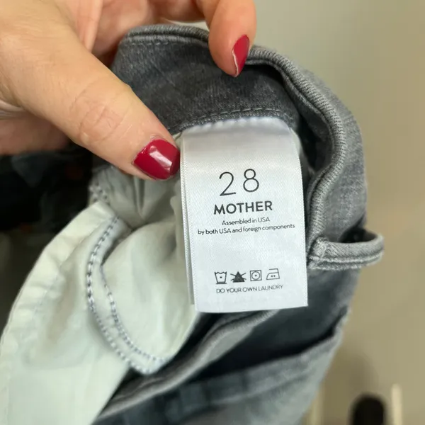 Mother Looker Ankle Fray Skinny‎ Jeans Sz 28 All Nighter Premium Denim Gray - Image 7