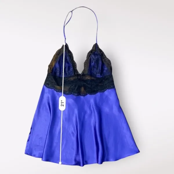 Victoria’s Secret Purple Satin Lace Lingerie Chemise Mini Dress Size‎ Medium Y2K - Image 5