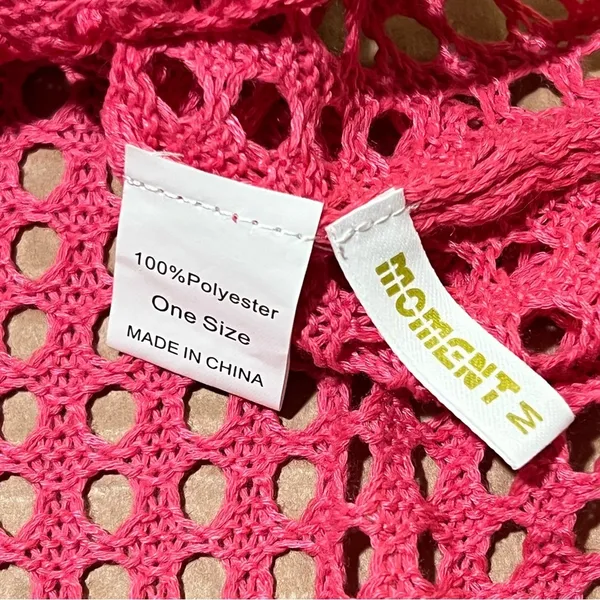 Moments Collection swimsuit cover knit net poncho pullover, sz M - Image 5