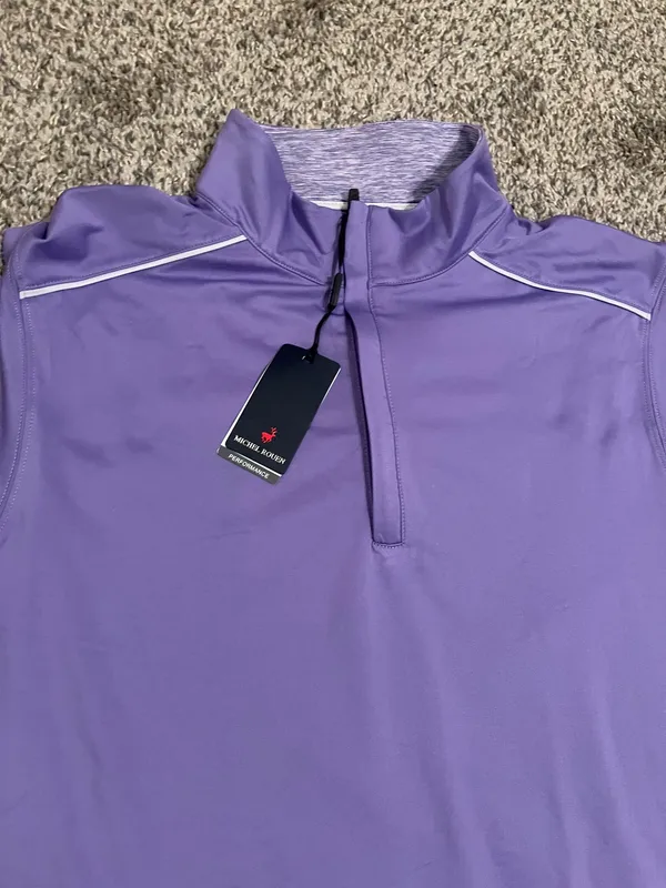 Michel Rouen Stay stylish on the course with this sleek purple golf vest. Perfect for layering, it offers comfort and flexibility for every swing. - Image 5