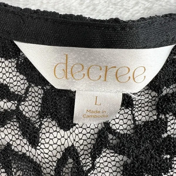Y2K Style Sz L Top Peplum Sheer Black Lace Whimsygoth Whimsy Sexy Grunge 90s‎ - Image 4