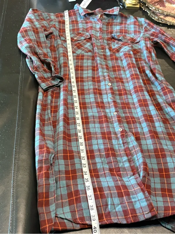 Natural Life size S Plaid Button-Front Shirt Dress in Blue and Brown. NWOT - Image 11