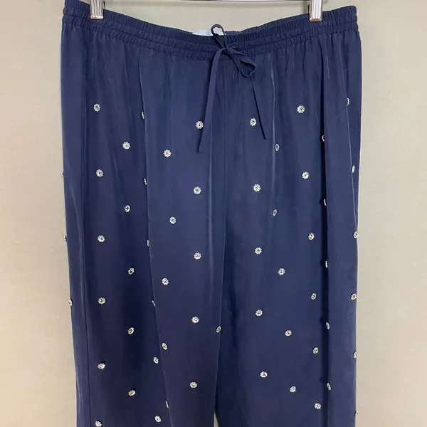 Hill House Pants Navy Jewl Jammie Sparkly Women Size Large Party‎ Embellished - Image 6