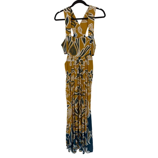 Celandine Anthropologie Floral Cutout Maxi Dress Boho Summer Resort Vacation,‎ L - Image 4