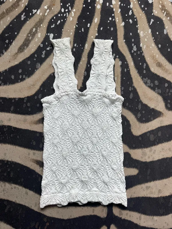 White Amazon Tank - Flower Design  - Image 2