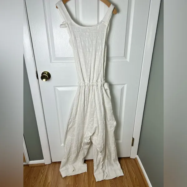 Free People Cotton Gauze Henriette Sleeveless Tie Waist Wide Leg Jumpsuit M - Image 11