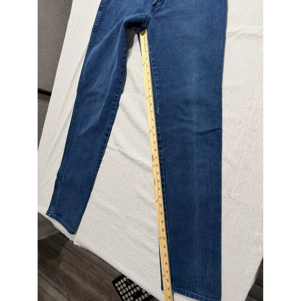 Vintage Wrangler High Rise Straight Leg Jeans Blue USA Made 12NBPRB 7/8 x 36 - Image 7