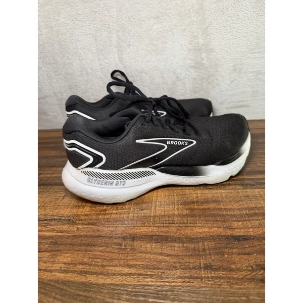 Brooks Glycerin GTS 21 Running Shoes Sneakers Womens Size 7.5 D Wide Black White - Image 2
