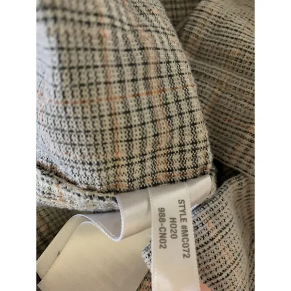 Madewell Lightweight Plaid Button Up Shirt‎ Gray Orange Long Sleeve Small - Image 5