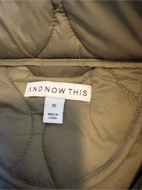 Quilted Olive Green Jacket - Image 2