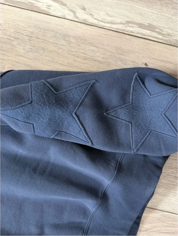 NWT Double Zero Boxy Neutral Lounge Navy Star Patch Crewneck size medium - Image 7