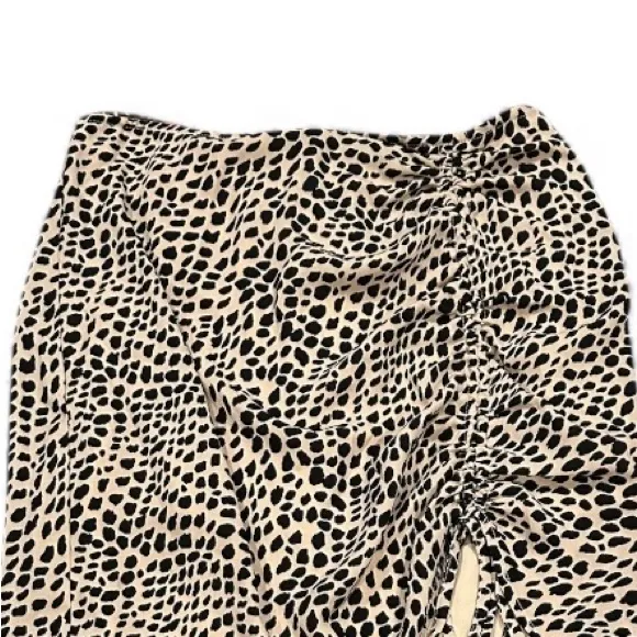 Anthropologie ANTHRO SADIE & SADE Leopard Animal Print Side Ruched Skirt Size M - Image 4