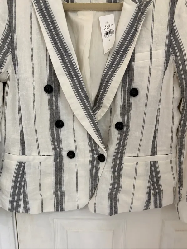 NWT!! Women’s Linen Blend Striped Blazer Jacket - Image 6
