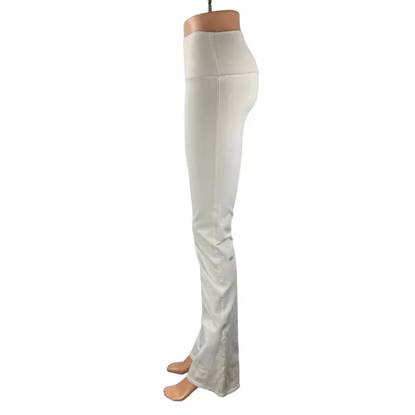 Alo Women's White High Rise Flare Yoga Gym Athletic Activewear Leggings Pants S - Image 2