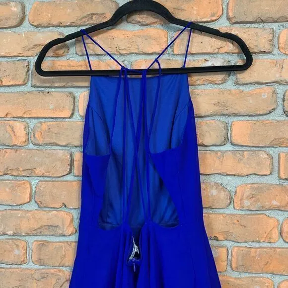 Charlotte Russe Open Back Cocktail Dress Strappy Sleeveless Bright Blue Size M‎ - Image 4