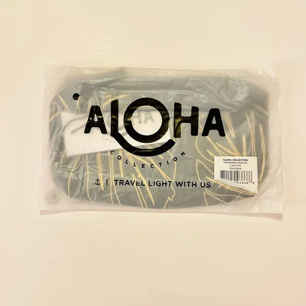 ALOHA Collection Lanai Mini Pouch – Gold/Black – NWT - Image 2
