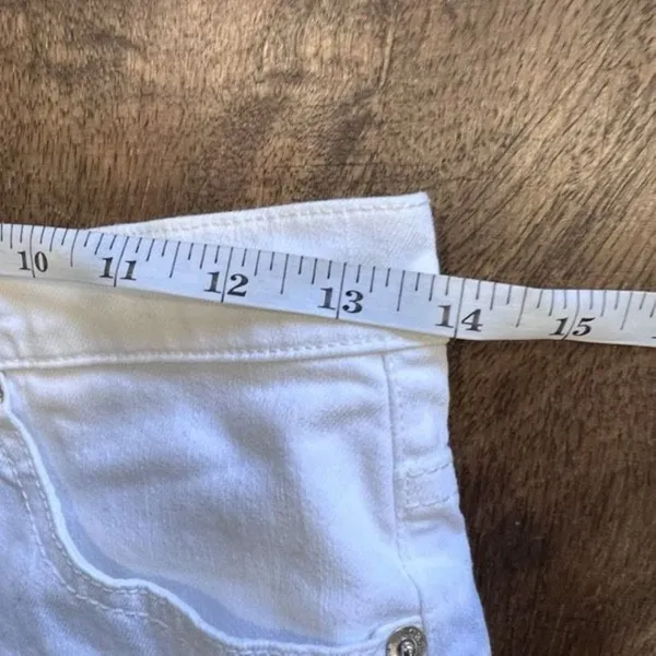 J. Crew Women's White Casual Denim Jean Shorts Size 25 roll up‎ Festival hi rise - Image 6