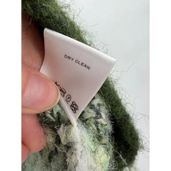 Lovers and Friends Tanessa Argyle Sweater Womens XS Green Fuzzy Knit Preppy Wool - Image 6
