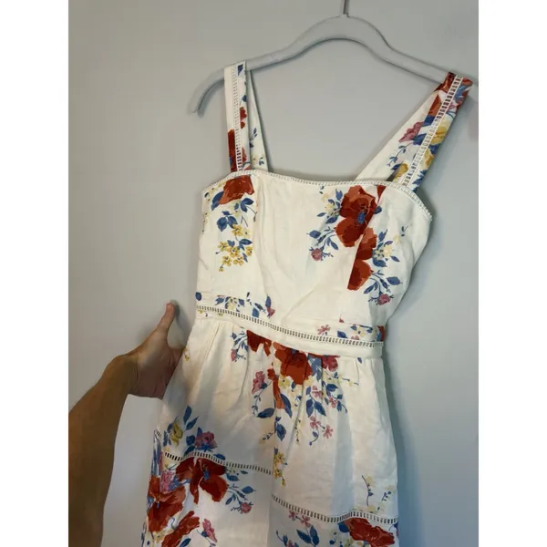 Reformation Everett 100% Linen Floral Midi Dress $298 Sz 0 NEW - Image 15