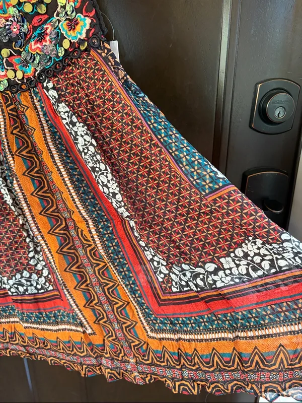 NWT Anthropologie BHANUNI BY JYOTI Beaded Embroidered Multi Pattern Top Medium - Image 8