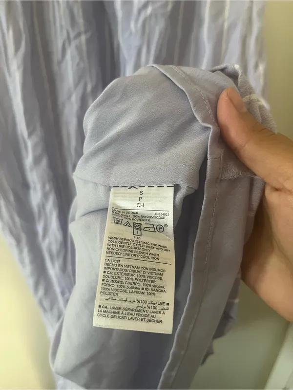 Old Navy Lavender Striped Midi Dress Small Coastal Euro Summer Cottagecore - Image 6