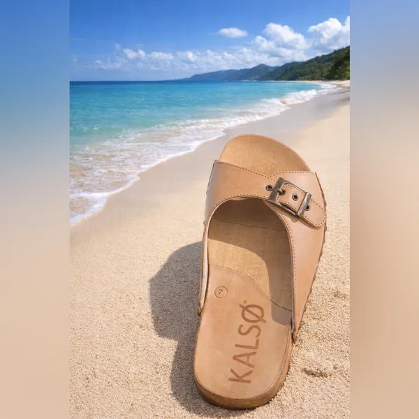 Kalso Earth Shoes Serenity Tan Leather light brown Buckle Slide Sandals 7.5 - Image 8