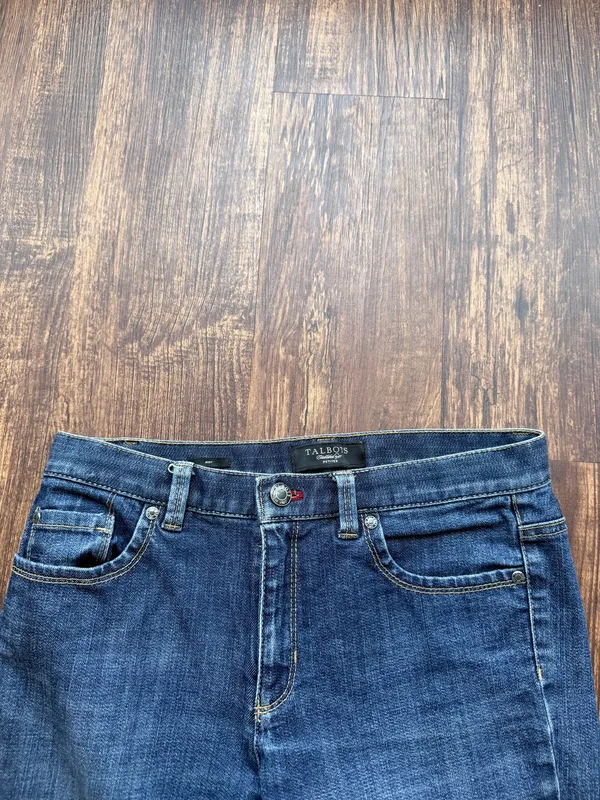 Talbots Petites Women’s Flawless Five-Pocket Bootcut Medium Wash Jeans - Size 2P - Image 4