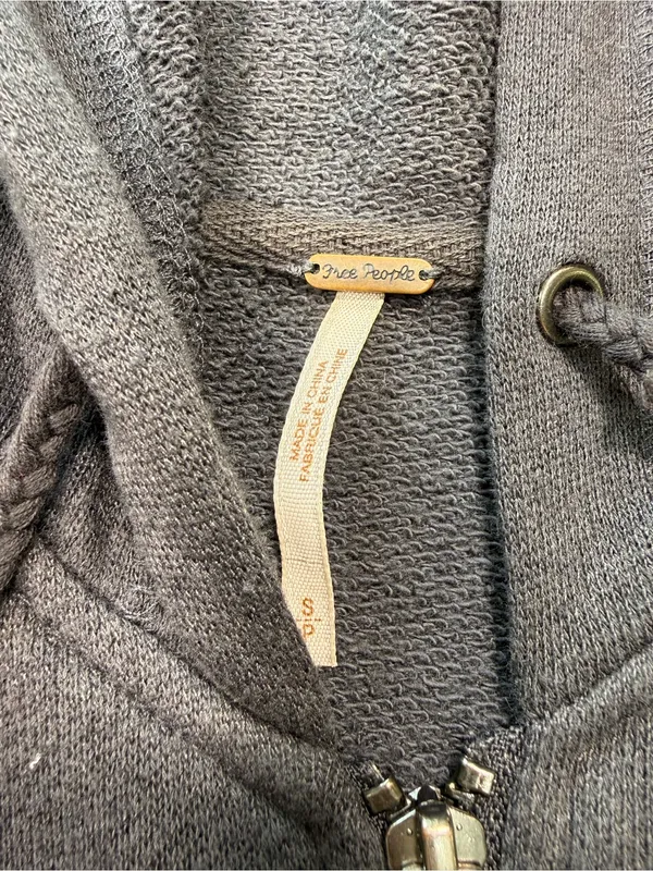 Free People Heathered Tiered Trapeze Zip Jacket with Hoodie - Image 5