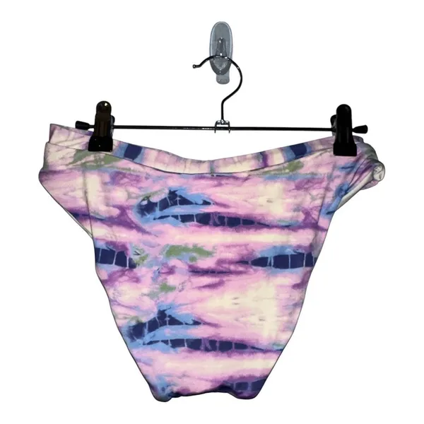 Isabella Rose Purple/Blue Tie Dye Split Strap Bikini‎ Bottom, Medium Purple - Image 5