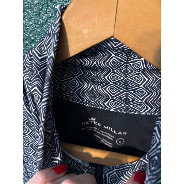 Peter Millar Full Zip Jacket Black Womens Size Large  UPF 50+ Long Sleeve - Image 2