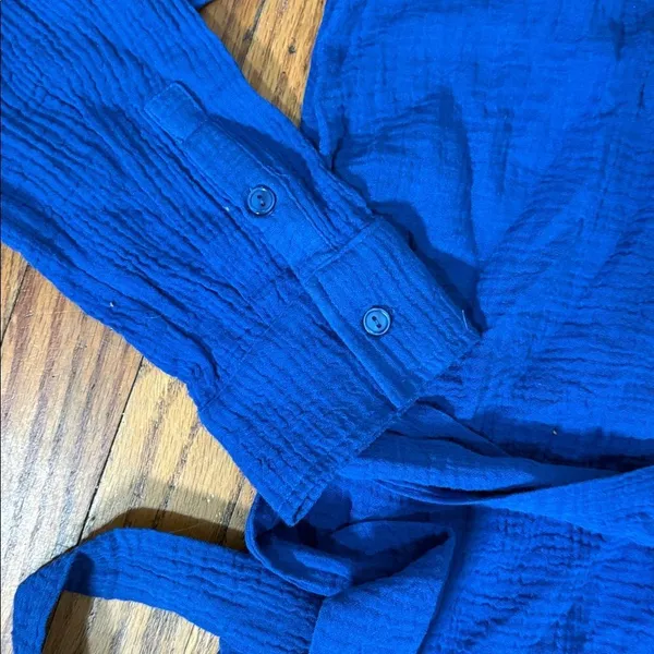 Andie The Corvo Button Up Top Cover Up‎ Blue Mazarine size M NWT - Image 8