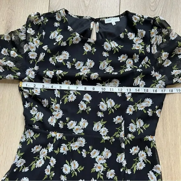 ASOS Emory Park Dark Ditzy Floral Print Maxi Dress Size Large Long Sleeve - Image 7