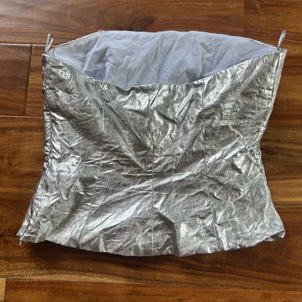 Zara Metallic Strapless Tank Top - Image 3