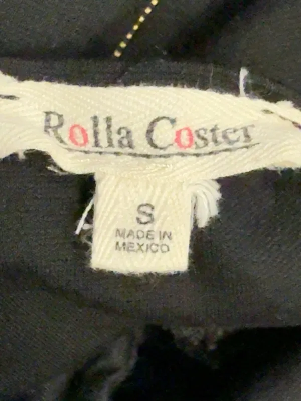 Rolla Coster Black Cutout Jumpsuit Gold Zip V-Neck Size S - Image 7