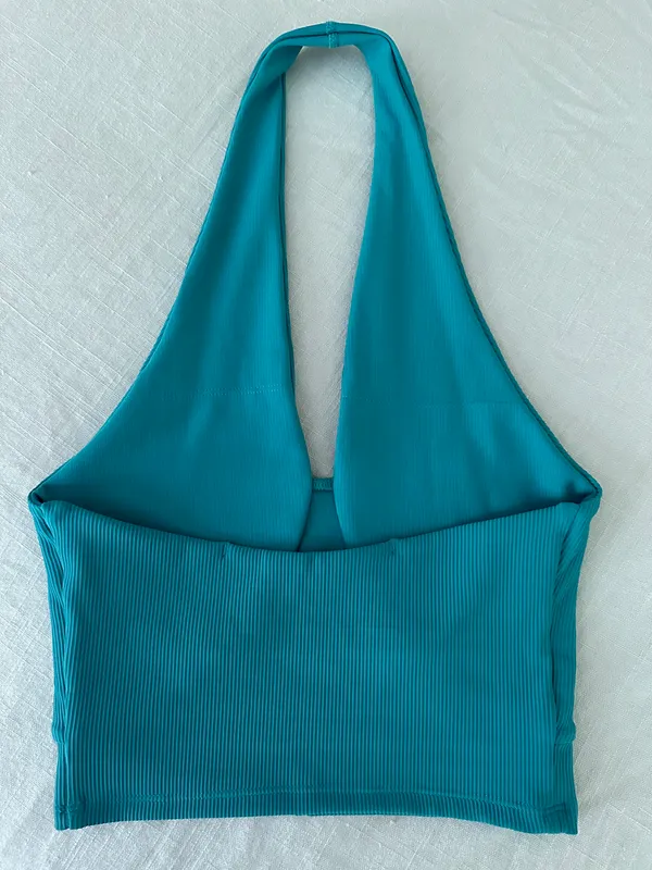 Halter Tank Crop Top Blue Size M - Image 4