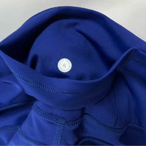Lululemon Fast Free HR Tight Nulux Raw Hemi Blue Leggings Women's Size 6 - Image 9