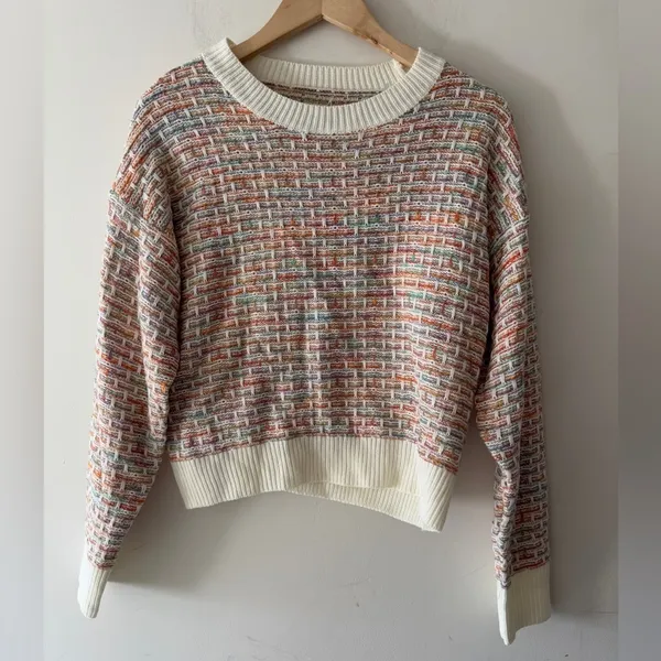 SHEIN MOOSTA Space‎ Dye Colorful Drop Shoulder Sweater - Image 2
