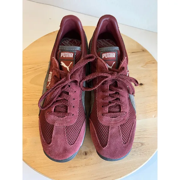 Puma Maroon Gray Genuine Suede Leather Lace Up Sneakers Shoe Size 8 Women's - Image 8