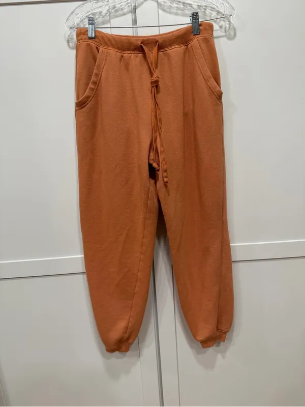 aerie High-Rise Drawstring Joggers - Burnt Orange - Image 2
