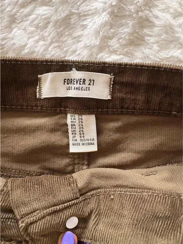 Forever 21 Corduroy Skirt Mini Green Dark - Image 2