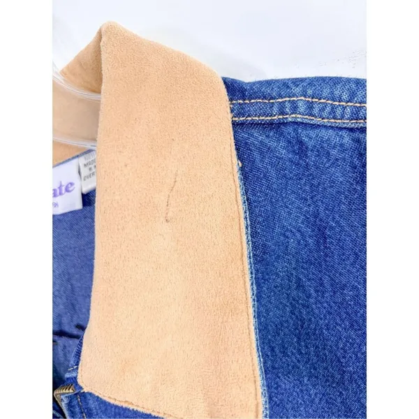 Ultimate Philadelphia Women's Denim Beaded Western Aztec Jean Jacket Blue Medium - Image 6