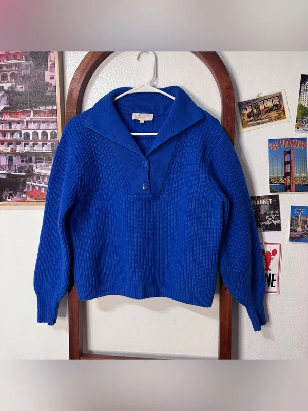 Sezane Kyam Jumper Sweater Cobalt Blue Size Small Wool Pullover Bright Blue - Image 2