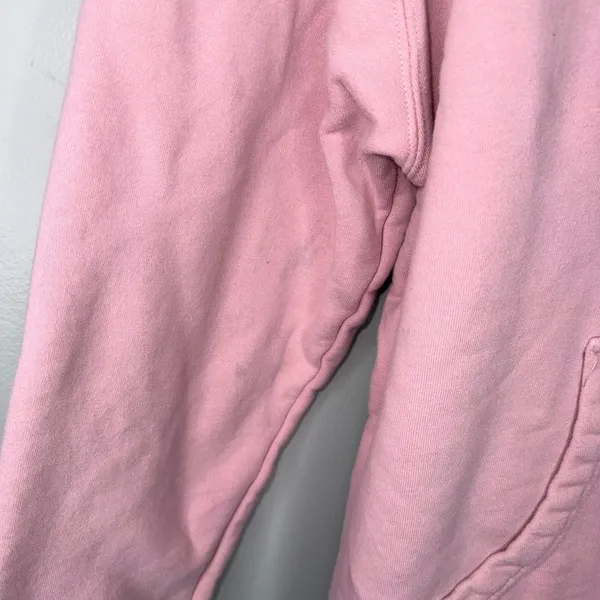 Glossier Hoodie Pullover Unisex Medium Pink Good Embroidered‎ Logo Fleece Pocket - Image 2