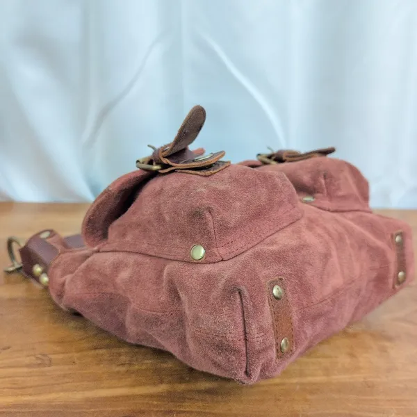 Mo & Co Suede leather Crossbody Bag Brown - Image 6