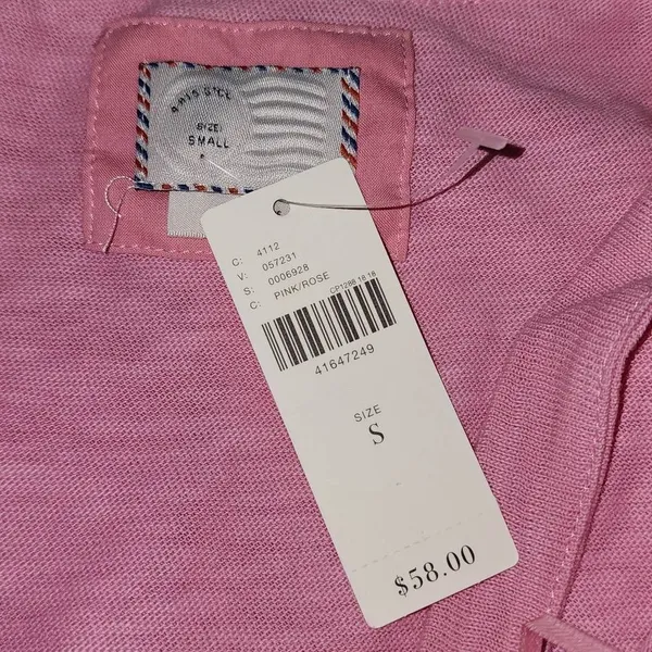 NWT Anthropologie Womens‎ Postmark Pink Ruffle Cold Shoulder Sweater Small New - Image 3